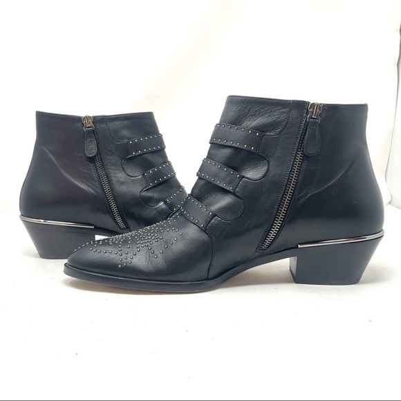 CHLOE Susanna black leather booties, made in Italy, size 39.5 - Picture 8 of 14